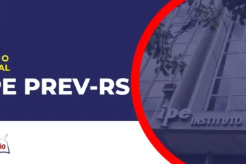 Imagem com fundo azul divulgando o Concurso IPE Prev RS