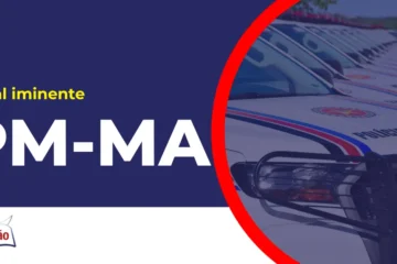 Imagem com fundo azul divulgando o Concurso PM MA