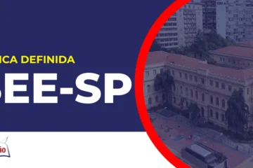 Imagem com fundo azul divulgando o Concurso SEE SP 2026