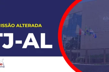 Imagem com fundo azul divulgando Concurso TJ AL
