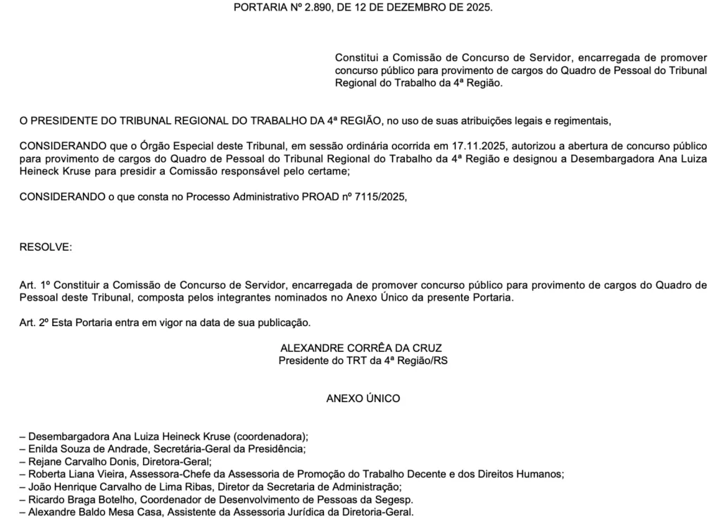 Concurso TRT 4 RS