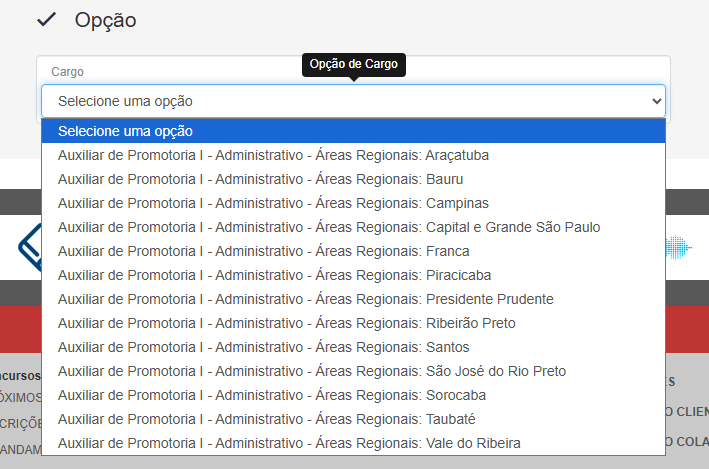Passo a passo para fazer a inscrição no concurso MP SP Auxiliar. Passo 2