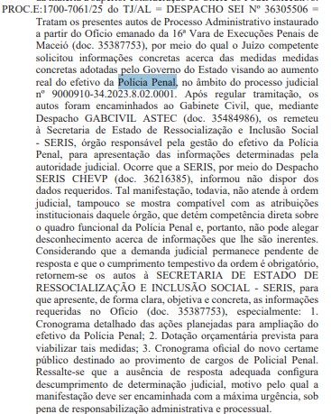 Publicação no DOE AL concurso Polícia Penal AL