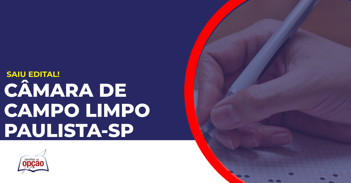 Pessoa preenchendo gabarito concurso Câmara de Campo Limpo Paulista