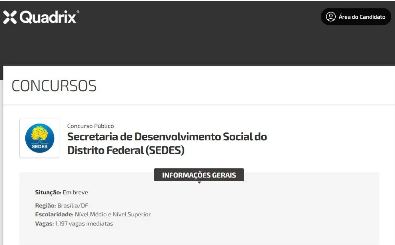 concurso Sedes DF 2026