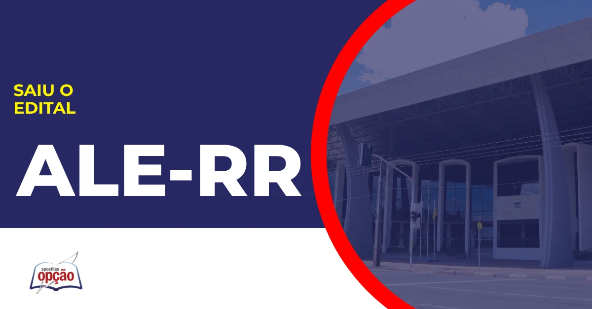 Imagem com fundo azul divulgando o Concurso ALE RR
