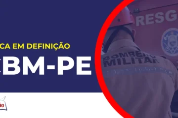 Imagem com fundo azul divulgando o Concurso Bombeiros PE