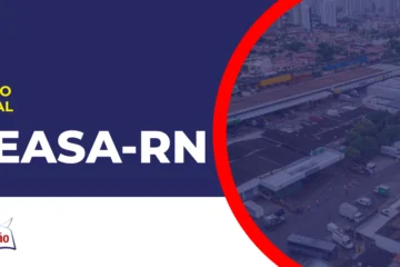 imagem com fundo azul divulgando o Concurso Ceasa RN