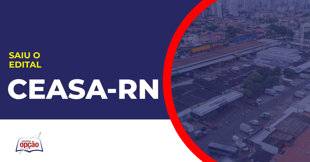 imagem com fundo azul divulgando o Concurso Ceasa RN