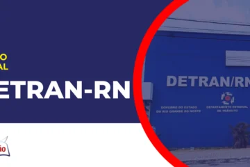 imagem com fundo azul divulgando o Concurso Detran RN