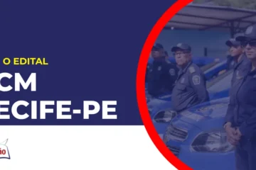 Imagem com fundo azul divulgando o Concurso GCM Recife PE