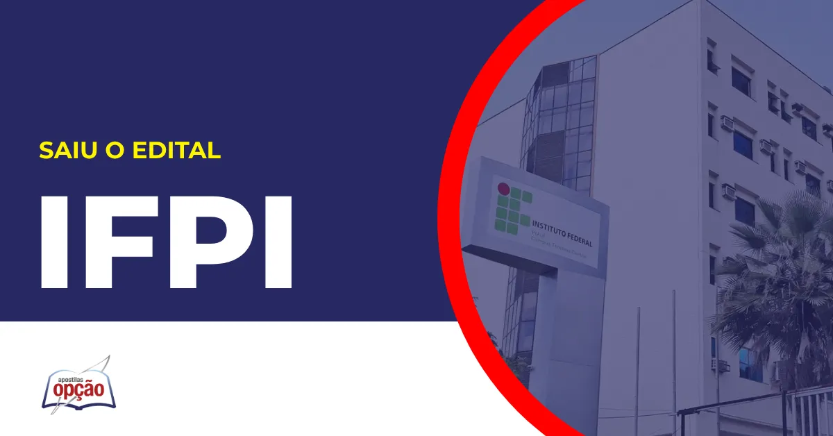 Imagem com fundo azul divulgando o Concurso IFPI