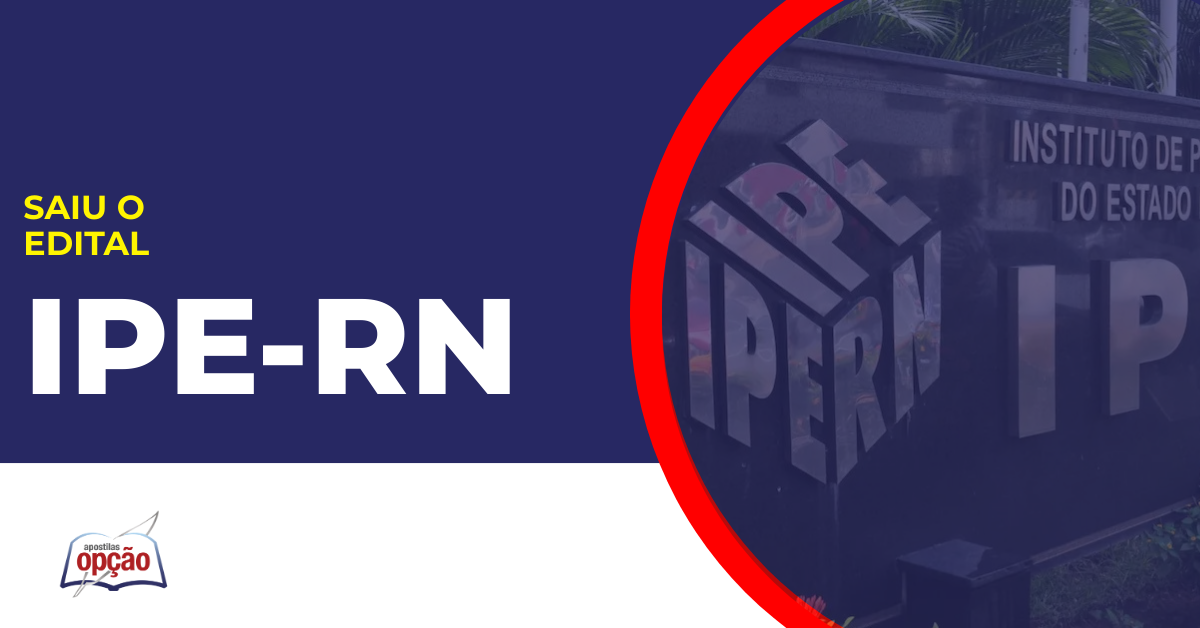 Imagem com fundo azul divulgando o Concurso Ipern