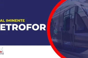 Imagem com fundo azul divulgando o Concurso Metrofor