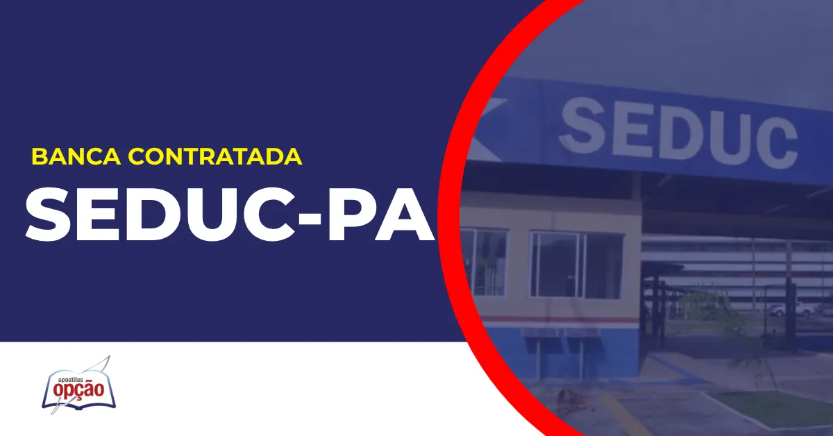 Imagem com fundo azul divulgando o Concurso Seduc PA 2026