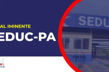 Imagem com fundo azul divulgando o Concurso Seduc PA