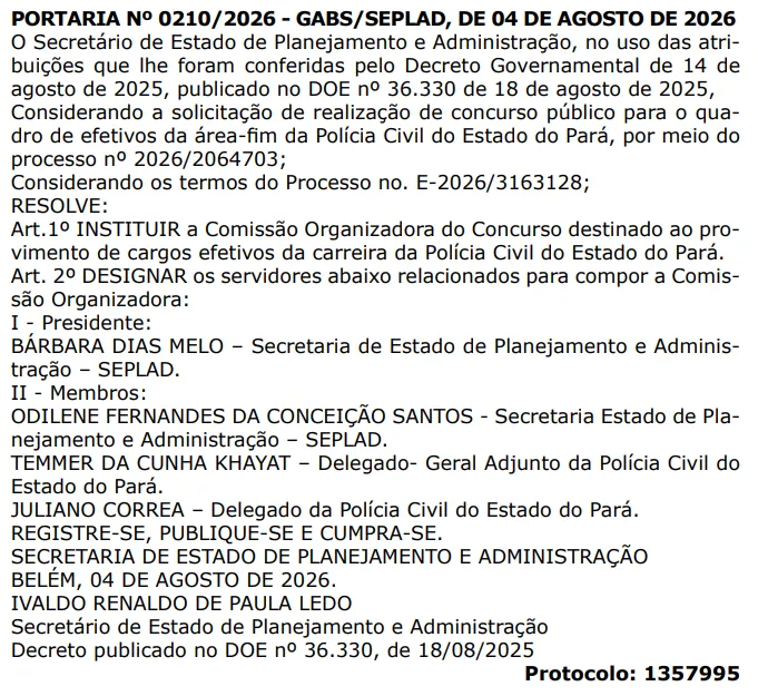 Concurso PC PA: Edital com 237 vagas tem nova comissão organizadora!