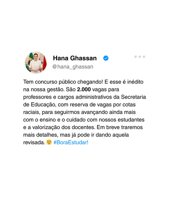 Publicação anunciando o novo concurso Seduc PA em redes sociais 