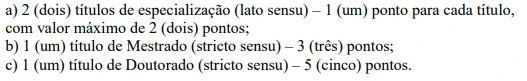 Avaliação de Títulos do Concurso Prefeitura de Baturité