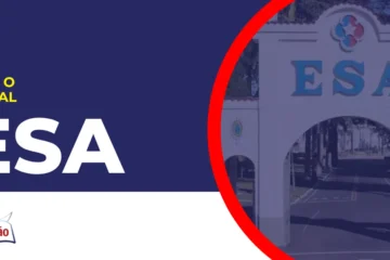 Imagem com fundo azul divulgando o Concurso ESA