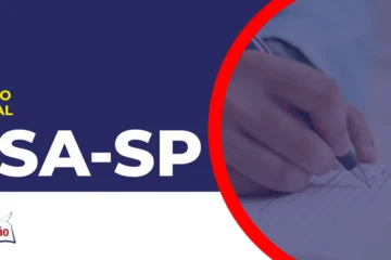 Imagem com fundo azul divulgando o Concurso FSA Santo André SP