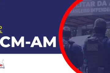 Imagem com fundo azul divulgando o Concurso Guarda de Manaus AM