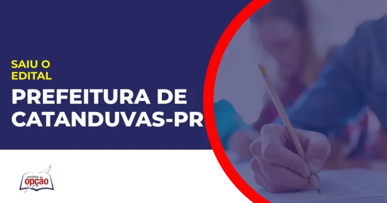 Imagem com fundo azul divulgando o Concurso Prefeitura de Catanduvas PR