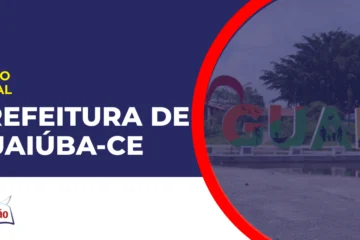 imagem com fundo azul divulgando o concurso Prefeitura de Guaiúba