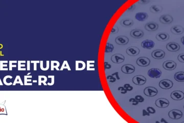 imagem com fundo azul divulgando o Concurso Prefeitura de Macaé RJ