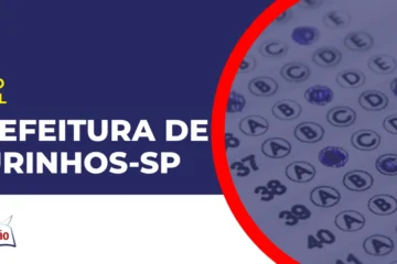 Imagem com fundo azul divulgando o Concurso Prefeitura de Ourinhos SP