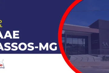 Imagem com fundo azul divulgando o Concurso SAAE Passos MG