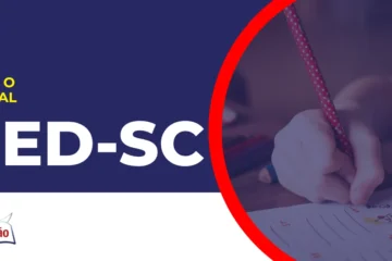 imagem com fundo azul divulgando o Concurso SED SC