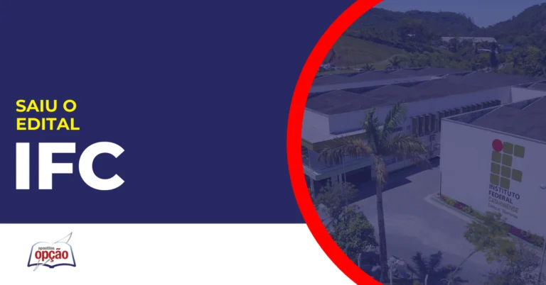 Imagem com fundo azul divulgando o Concurso IFC