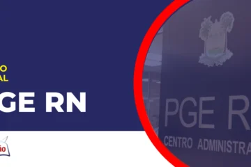 Imagem com fundo azul divulgando o concurso PGE RN