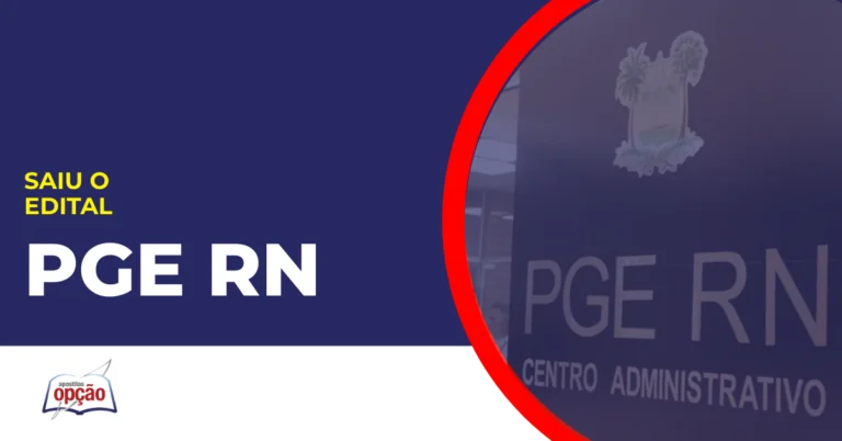 Imagem com fundo azul divulgando o concurso PGE RN