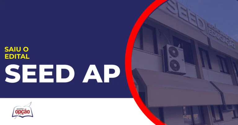 Imagem com fundo azul divulgando o concurso Seed Ap