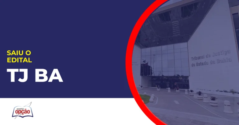 imagem com fundo azul divulgando o concurso TJ BA Juiz