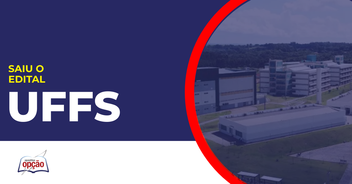 imagem com fundo azul divulgando o concurso Uffs