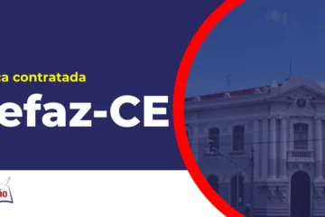 Imagem com fundo azul divulgando o Concurso Sefaz CE