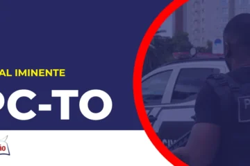 Imagem com fundo azul divulgando o Concurso PC TO