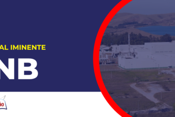 Imagem com fundo azul divulgando o Concurso INB