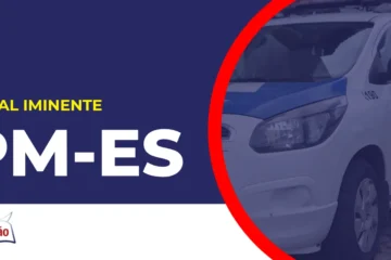 imagem com fundo azul divulgando o Concurso PM ES 2026