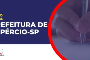 Imagem com fundo azul divulgando o Concurso Prefeitura de Lupércio SP