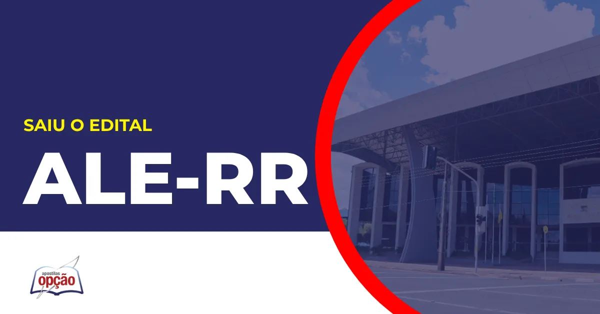 Imagem com fundo azul divulgando o Concurso ALE RR 2026