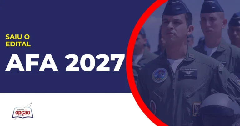 Imagem com fundo azul divulgando o Concurso Aeronáutica AFA