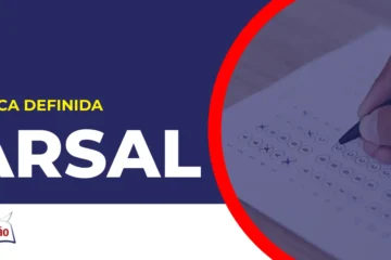 Imagem com fundo azul divulgando o Concurso Arsal