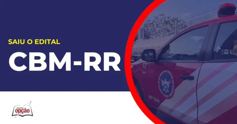 Imagem com fundo azul divulgando o Concurso Bombeiros RR