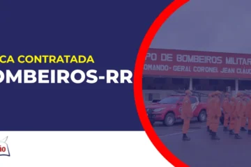 Imagem com fundo azul divulgando o Concurso Bombeiros RR