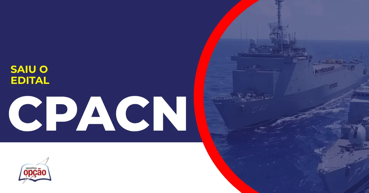 Imagem com fundo azul divulgando o Concurso Colégio Naval 2027