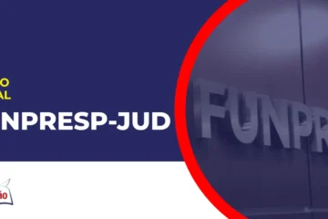 Imagem com fundo azul divulgando o Concurso Funpresp-Jud